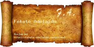 Fekete Adelaida névjegykártya